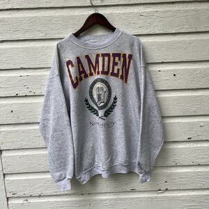 VINTAGE 90’s Camden New Jersey Spellout Graphic Crewneck- Size Medium